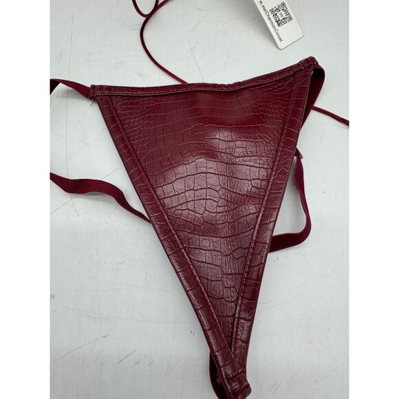 Charmian Womens Irresistible Fashion Corset Thong Matching Set Sz S Red Croc NWT - Picture 5 of 13
